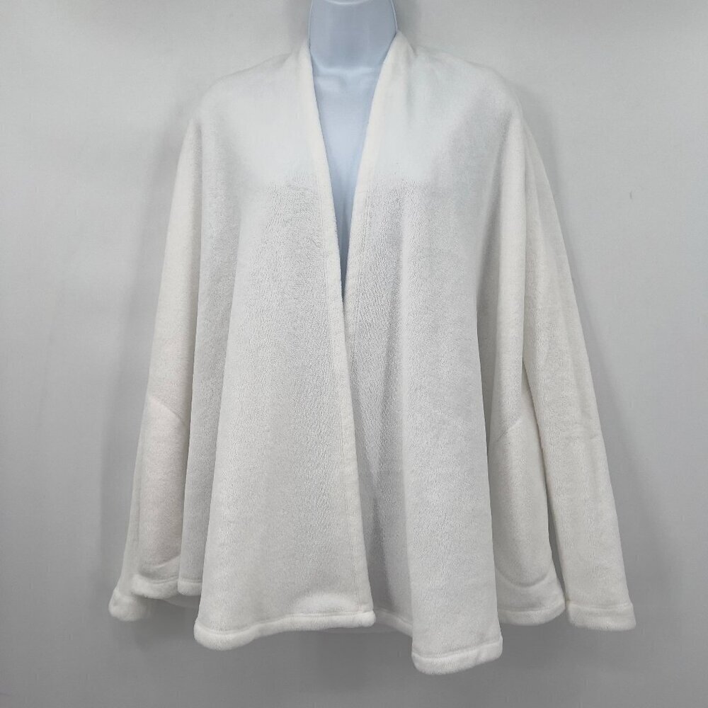 UGG White Cozy Fleece Open Front Cardigan Winter Jacket Women’s Oversized XS